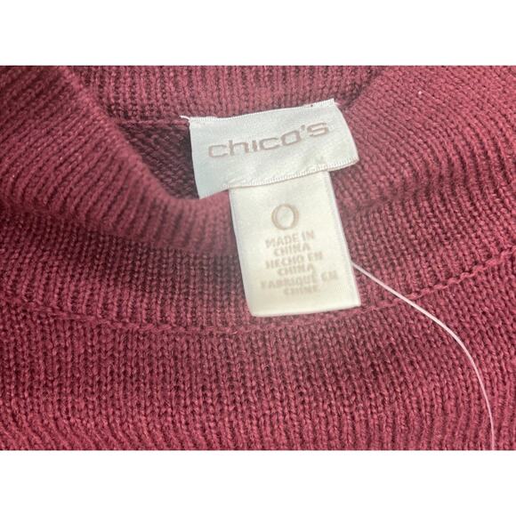 NWT Chico's Womens Sz 0 Knit Turtleneck Pullover Sweater Cotton Acrylic Poly - Picture 5 of 9